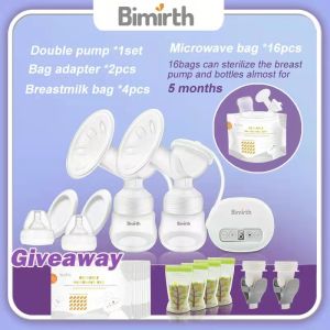เครื่องปั้มนมBimirth ชุดเครื่องปั๊มนม ปั๊มนมไฟฟ้าแบบอัตโนมัติคู่ จอ LED ดูดแรง 3 โหมด 9 สปีด เครื่องปั๊มนมไฟฟ้า เหมาะกับคุณแม่ ะดวกสบาย Electric Breast Pump พร้อมส่ง
