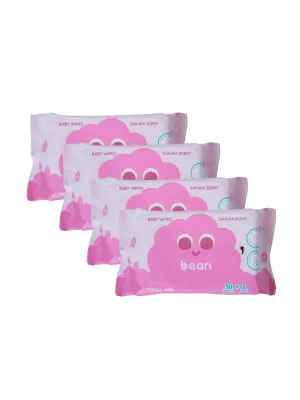 [Bundle of 4] bean Mini Wipes Sakura Scent Free 32 sheets
