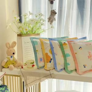 2025A ปลอกหมอนผ้าฝ้ายสำหรับเด็กผ้าโปร่งสองชั้น 3-6 ปลอกหมอนยางพาราเด็กวัยขวบเศษผ้าฝ้ายใช้ได้ทั้งสี่ฤดู 30 50