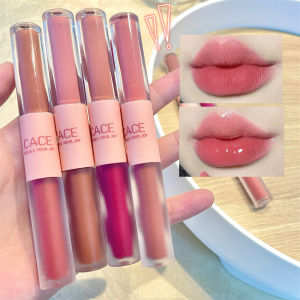 SeaFlaker | CACE Double-headed Lip Glaze Chestnut Matte Mirror Water Lip Lloss Moisturizing Matte Liquid Lipstick Korean Lip Tint Lip Gloss