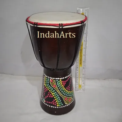 Gendang Jimbe Uk. 30 cm Warna Hitam dan Merah Alat Musik Tradisional Kendang Mainan Anak Kwalitas Oke
