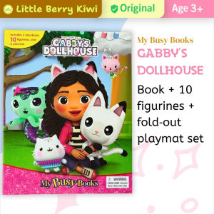 Gabbys Dollhouse My Busy Book | Book + 10 figurines toy + playmat | Age 3+ | Children Story Toy Bedtime Story Bday Gift Day Goodie