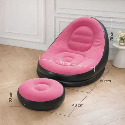 WEHOME โซฟาเป่าลม ชุดโซฟาเป่าลม ที่นั่งเป่าลม พร้อมที่วางเท้า ได้ครบเซ็ท เก้าอี้และที่วางเท้า สามารถพับเก็บได้ พกพาสะดวก