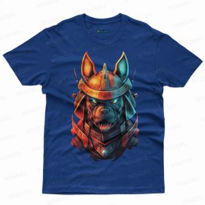 Kaos Distro Premium Samurai warior dog Desain 3D baju Pria Wanita Hitam bawara store