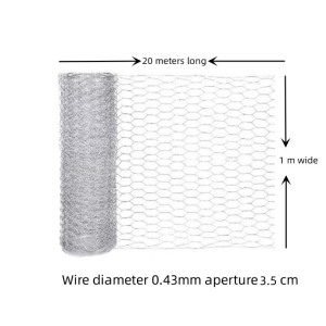 1*20 Meter Fence Galvanized Poultry Netting Floral Arrangement Anti-Rust Chicken Wire Mesh