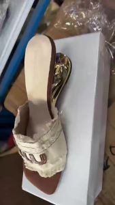 [Free Shipping] Niche lace high-heeled sandals for women summer outdoor wear 2026 new model high-end open-toe wedge slip-on sandals