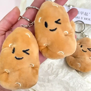 Set of 10 Potato Toy Pin Fabric Potato Character Brooch Pendant Stuffed Doll Keyring Bag Charm Accessory for Daily Wear