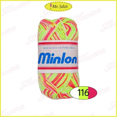 45g Benang Kait Minlon M Mix Colour Yarn / 29 warna tersedia