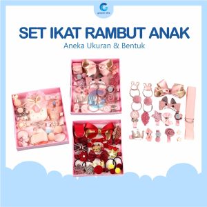 Pita Rambut Box Anak Set Aksesoris Rambut Bayi Jepit Lucu Ikat Rambut