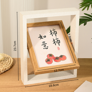 กรอบรูปไม้ ใส่รูปภาพ แบบสองด้าน หมุนได้ 360 องศา แบบตั้งโต๊ะ สำหรับตกแต่งบ้าน