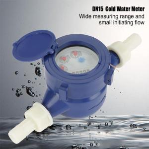 Water Flow Meter Water Meter 15mm 1/2 inch Cold Water Meter with Fittings for Garden & Home Usage