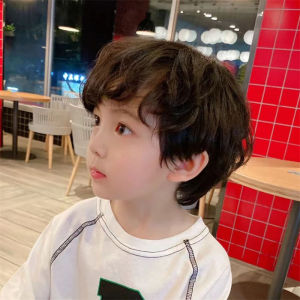 Childrens wig male tinfoil perm short curly hair baby photo photo fluffy texture perm short hair hood