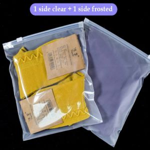 50pcs Frosted zip seal ziplock plastic bags for clothing Zipper Bags with Logo Printed for Clothing Coat Jeans Hoodies Packaging