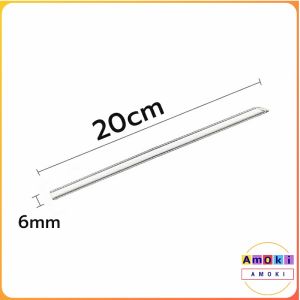 Amoki Clear Glass Straw Resistant Transparent Glass Straw 20cm Length