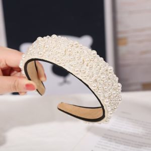 Pearl headband European and American headwear vintage hair accessory light luxury hair accessory hair clip headband for prom