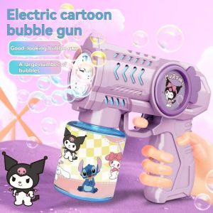 Sanrio Kuromi Electric Bubble Machine Gatling Children Automatic Bubble Blowing Soap Water Gun Outdoor Kids Toy 泡泡机