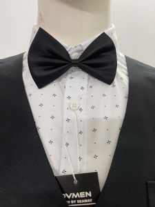 Nơ đeo cổ nam nữ sang trọng màu xám đen trắng phù hợp với những sự kiện chú rể MC...