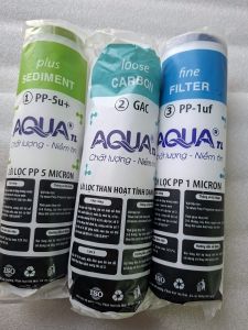 Bộ 3 lõi lọc nước RO cao cấp AQua lõi số 123 lọc cặn bẩn li ti trong nước