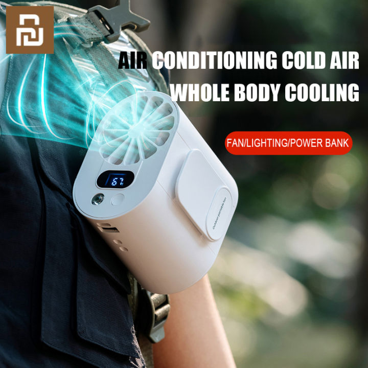 Xiaomi YouPin ใหม่เอวแขวนพัดลมมินิแฟนๆแบบพกพาพัดลมกลางแจ้งชาร์จ USB ...