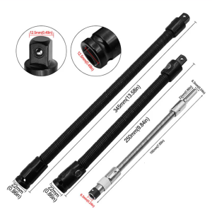 1/2 Electric Drill Screwdriver Bit Flexible Hose Cardan Shaft 1/2 Connection Metal Extension Rod Link Tool Bendable