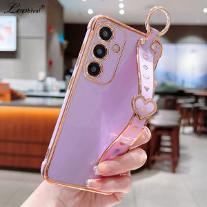 Cute Love Heart Wristband Bracket Case for Samsung Galaxy S25 S24 Ultra S22 S23 Plus S20 S21 FE A55 A54 A15 A35 A16 Strap Cover