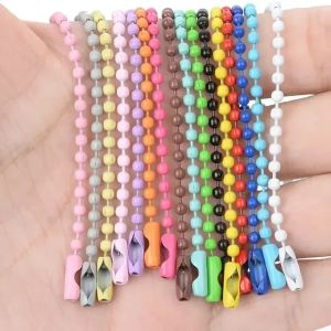 50Pcs 12CM length Colorful Ball Bead Chains Fits KeyRing/Key Chain/Dolls/Label Hand Tag Connector DIY Jewelry Making
