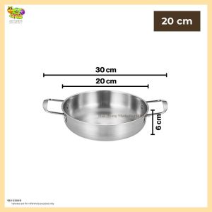 Korea Pan Ramen Pot Serving Pan Seafood Pot Gold Silver Stainless Steel Hotpot Periuk Masak 韩国拉面锅海鲜锅