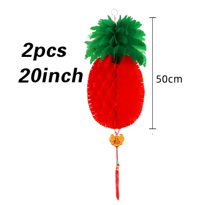 2PCS/Tas Lampion Nenas Imlek Gantung Merah 30cm 40cm 50cm Lampion Nanas Plastik Kualitas Tinggi Anti Air Untuk Dekorasi Mall Outdoor