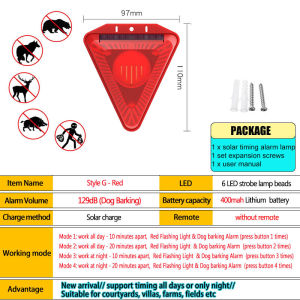 Cảnh báo âm thanh năng lượng mặt trời đèn cảnh báo tần số cao cảm biến báo động năng lượng mặt trời còi báo động 129dB đèn an ninh nhấp nháy cho trang trại