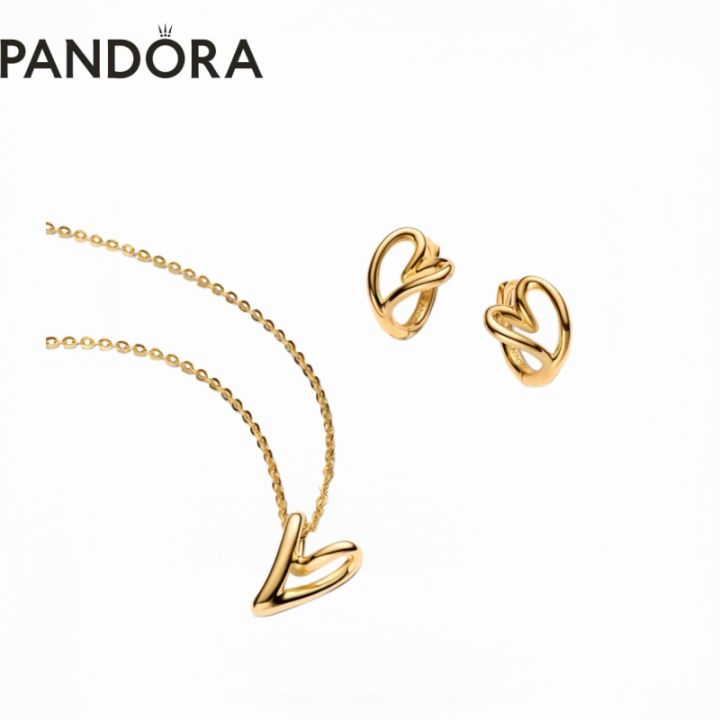 Pandora Heart Necklace And Earrings Earrings Two Heart Necklace Pandora Necklace Pandora Elevated Heart Earrings  Elevated Heart Necklace