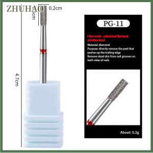 ZHUHAO Kim Cương Thép Không Gỉ Chuyên Nghiệp Gốm Nail Khoan Bit Thiết Lập Điện Làm Móng Tay Móng Tay Tập Tin Bit Cho Acrylic Gel Móng Tay Và Cuticl