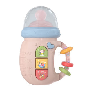 Childrens simulated feeding bottle toy baby hand bell music sound-light teether