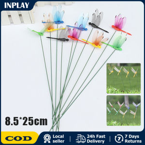 5Pcs Simulation Dragonfly Clip Bug Deterrent Pole Clips Ons Outdoor Garden Statues Three Piece Suit Creative Lawn Ornament Yard Artificial Dragonfly Simulation Butterfly With Stem Thin Stick
