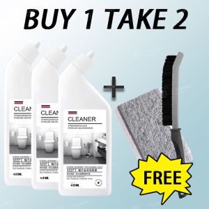 Buy 1 Take 2 Toilet Cleaner （Free Crevice Brush + Wood Pulp Cotton） Sterilization Rate 99% Cleaning Urine Scale Rust Grease Toilets Eliminate Odors Own Fragrance Keep The Bathroom Clean