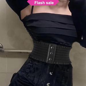 SHENHAO2🎀 Mới thiết kế đơn giản của phụ nữ đàn hồi rộng dây thắt lưng hemline trang trí Cummerbund phụ nữ áo khoác vành đai cho phụ nữ