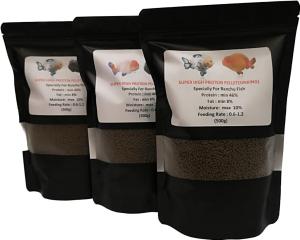 SUPER HIGH PROTEIN 46% PELLETS(SINKING) SPECIALLY FOR RANCHU FISH /GOLD FISH