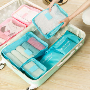 Talentin 6pcs/Set Travel Pouch Storage Bag Travel Organizer Set Organizers for Shoe Clothes Cosmetic Toiletry Luggage Organizer Packing Organizer