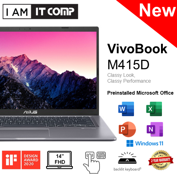 ASUS LAPTOP 14 (M415DA) Ryzen 3250U/4GB/256GB SSD/14