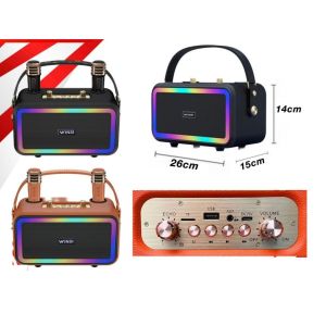 SPEAKER BLUETOOTH TWS WINSI WS-324 + 2 MIC KARAOKE MICROPHONE WS324