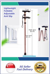 Folding Cane Foldable Adjustable Lightweight Aluminum Hiking Pole Walking Cane Collapsible Walking Stick with Ergonomic Derby Handle Ideal Daily Living Aid for Limited Mobility