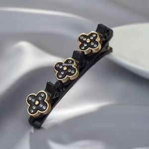 Hobibear thanh lịch bốn lá cỏ ba lá kẹp tóc với Rhinestone điểm nhấn cho phong cách ponytails và tóc mái bên