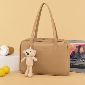 Women PU Leather Laptop Bag 13.3 14 15.6 inch Business Shoulder Bag Handbag Waterproof Briefcases Notebook Case