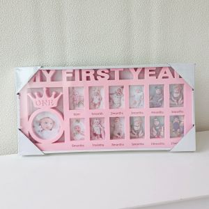 My First Year Baby Keepsake Frame 0-12 Months Pictures Photo Frame Souvenirs Kids Growing Memory Gift
