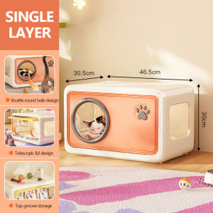 ที่นอนแมวทรงสี่เหลี่ยมพลาสติก ห้องนั่งเล่น กล่องใส่แมวแบบเรียบง่าย ของใช้ในบ้าน