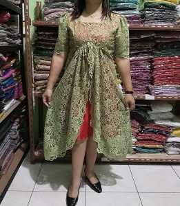 SHOOPY Dres SEMI RENDA KAMBOJA/KEBAYA PESTA WANITA MOTIF BARU Import super cantik