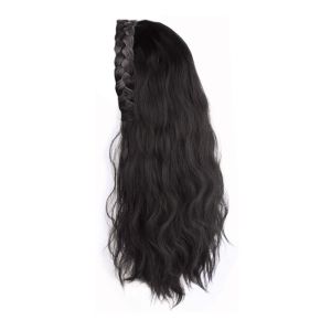 BAIXL Synthetic Half Headband Wig Braided Fluffy Long Wavy Headband Wig All-Match Curly Fishbone Headband Wigs Women