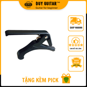 Kẹp capo guitar màu đen dành cho guitar acoustic - kẹp dây chắc chắn không rè dây Duy Guitar Store Sale rẻ dưới 49k