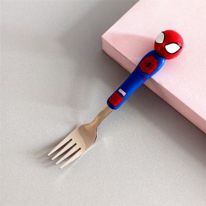 Children Tableware Set 304 Stainless Steel Spoon Fork Training Chopsticks with Box Baby Cartoon Food Supplement