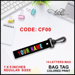 Personalized COLORED Font regular size BAGTAG / TUMBLER TAG