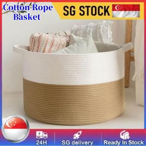 Cotton Rope Basket Storage Baskets Organizer Thicken Laundry Basket Baby Toys Storage Basket Barrel Rangement Storage and Organization